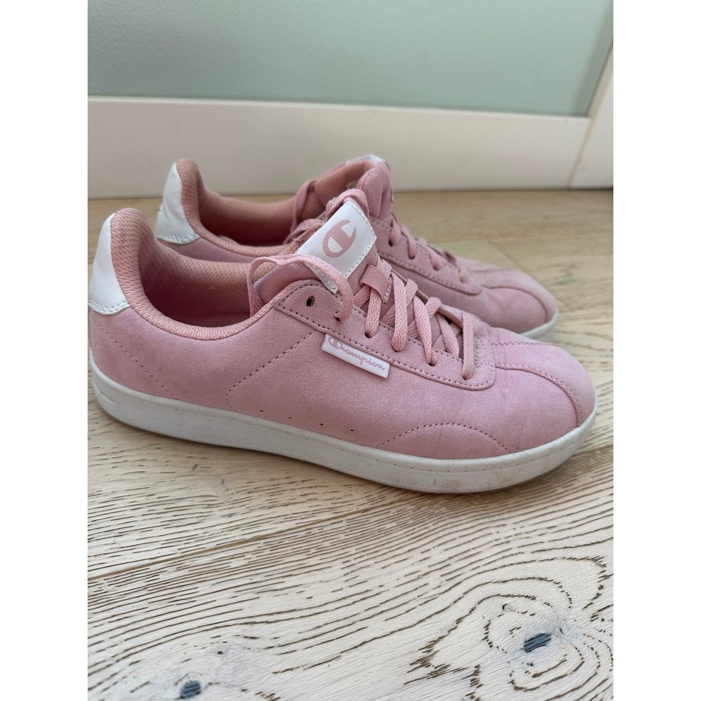 Champion Womens Pink Faux Suede Low Top Sneakers Shoes Size 7.5